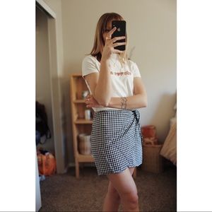 madewell gingham mini skirt